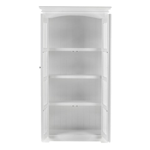 Homeroots 39" Off White Solid Wood Curio Cabinet With Glass Doors - Stylish Storage Solution For Any Space  Solid Wood 523200