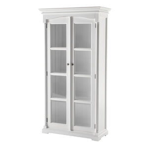 Homeroots 39" Off White Solid Wood Curio Cabinet With Glass Doors - Stylish Storage Solution For Any Space  Solid Wood 523200
