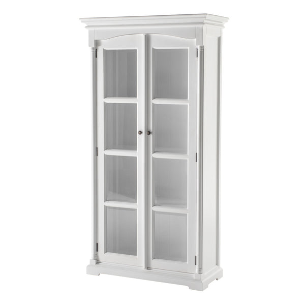 Homeroots 39" Off White Solid Wood Curio Cabinet With Glass Doors - Stylish Storage Solution For Any Space  Solid Wood 523200
