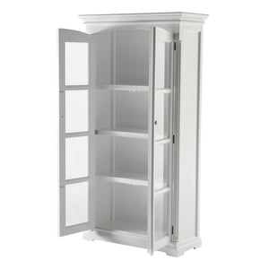 Homeroots 39" Off White Solid Wood Curio Cabinet With Glass Doors - Stylish Storage Solution For Any Space  Solid Wood 523200