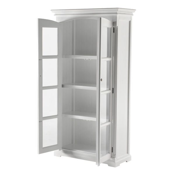 Homeroots 39" Off White Solid Wood Curio Cabinet With Glass Doors - Stylish Storage Solution For Any Space  Solid Wood 523200