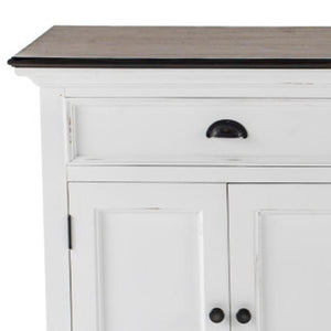 HomeRoots 74" Antiqued White Solid Wood Buffet Table - Elegant Storage with Versatile Style & Functionality 523202