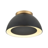 Pelham 10'' Wide 2-Light Flush Mount - Satin Brass with Matte Black 52323/2 Elk Lighting