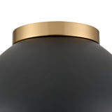 Pelham 10'' Wide 2-Light Flush Mount - Satin Brass with Matte Black 52323/2 Elk Lighting