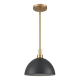 Pelham 10'' Wide 2-Light Pendant - Satin Brass with Matte Black 52324/2 Elk Lighting