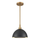 Pelham 10'' Wide 2-Light Pendant - Satin Brass with Matte Black 52324/2 Elk Lighting