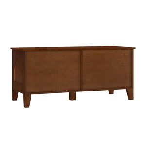 English Elm Lars Rubberwood Rattan Dog Crate Cabinet Stylish Pet Kennel for Living Room Walnut N775P397560W