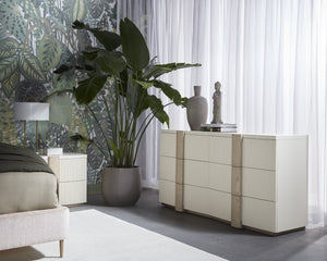 Sunpan KEZNA Table Lamp - Unique White Marble Base & Soft Matte Shade for Modern Elegance in Any Space 109264