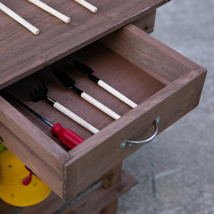 English Elm Outsunny 36'' Wooden Potting Bench With Removable Sink, Wheels, Ample Storage & Durable Design W2225P175541-GIGA