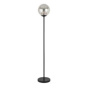 Homeroots 66" Black Floor Lamp With Gold Mercury Glass Globe  Metal 523358