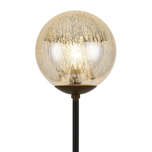 Homeroots 66" Black Floor Lamp With Gold Mercury Glass Globe  Metal 523358
