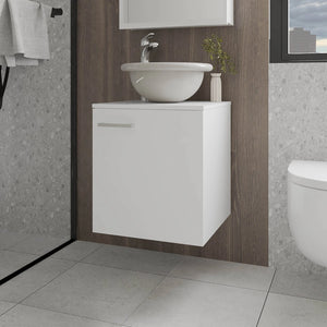 English Elm White Floating Bathroom Vanity With Integrated Sink, Modern Design For Small Spaces & Easy Cleaning B062P303922-GIGA