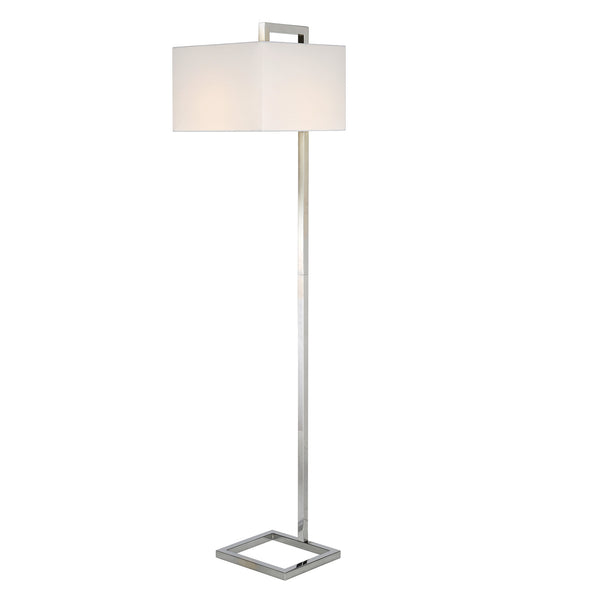 Homeroots 68" Nickel Floor Lamp With White Frosted Glass Rectangular Shade  Metal 523419
