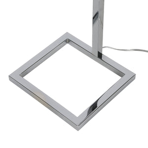 Homeroots 68" Nickel Floor Lamp With White Frosted Glass Rectangular Shade  Metal 523419