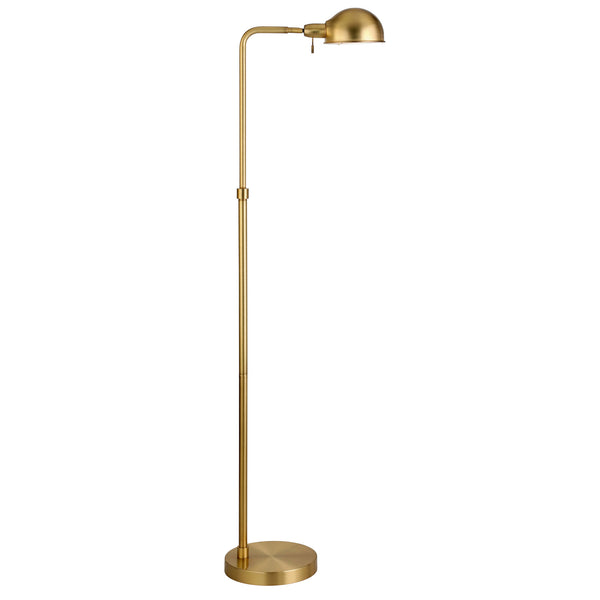 Homeroots 66" Brass Reading Floor Lamp With Gold Dome Shade  Metal 523428