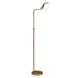 Homeroots 66" Brass Reading Floor Lamp With Gold Dome Shade  Metal 523428