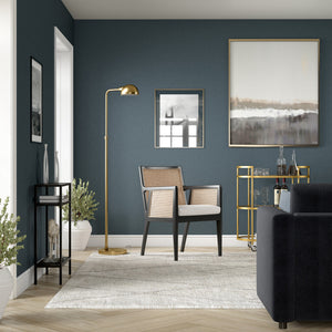 Homeroots 66" Brass Reading Floor Lamp With Gold Dome Shade  Metal 523428