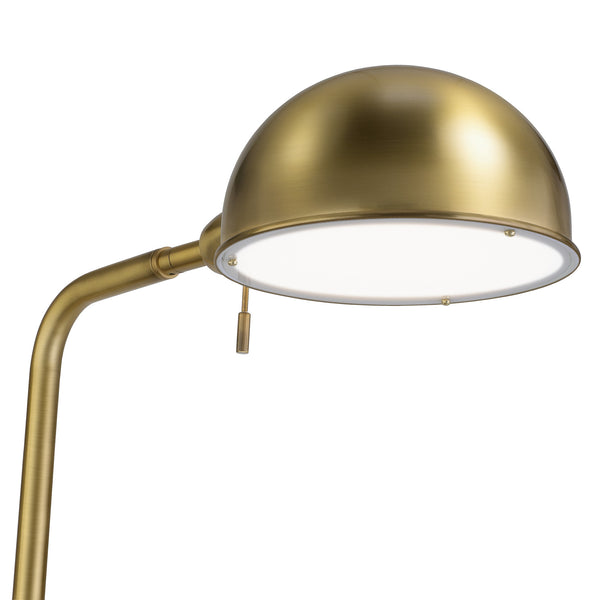 Homeroots 66" Brass Reading Floor Lamp With Gold Dome Shade  Metal 523428