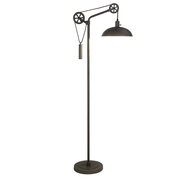 Homeroots 72" Steel Reading Floor Lamp With Silver Dome Shade  Metal 523443