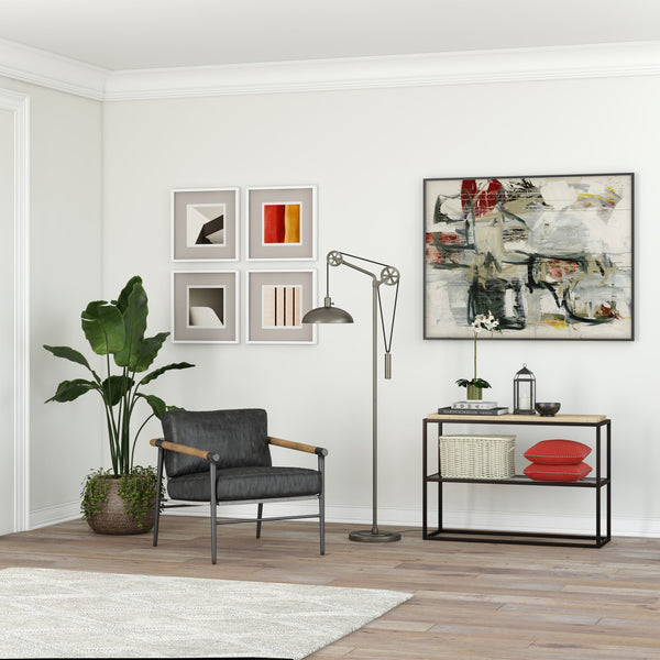 Homeroots 72" Steel Reading Floor Lamp With Silver Dome Shade  Metal 523443