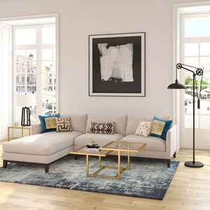 Homeroots 72" Black Adjustable Reading Floor Lamp With Black Metal Dome Shade  Metal 523444