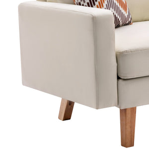 English Elm Bari Linen Upholstered Sofa with Pocket Coil Support and Solid Wood Legs for Living Room Beige B2749P413203