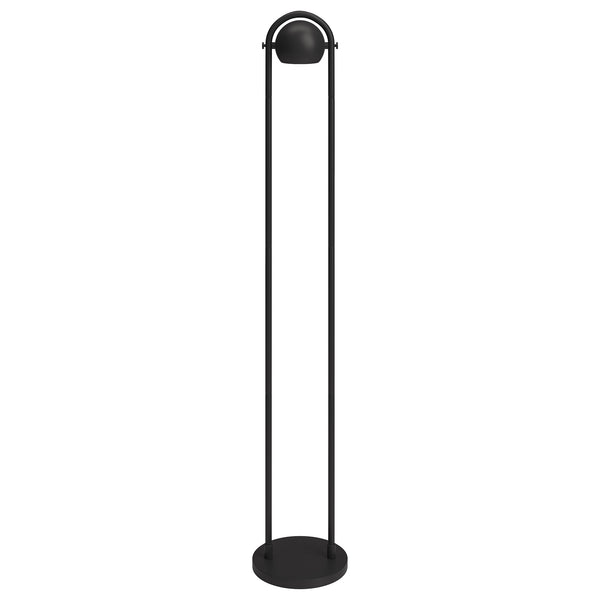 Homeroots 64" Black Column Floor Lamp With Black Globe Shade  Metal 523482