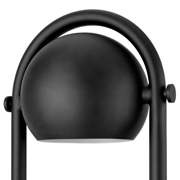 Homeroots 64" Black Column Floor Lamp With Black Globe Shade  Metal 523482