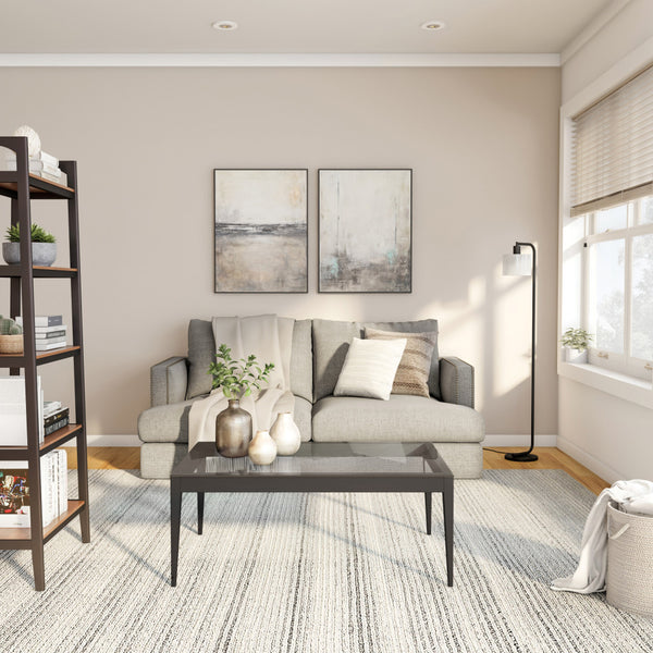 Homeroots 57" Black Arched Floor Lamp With White Frosted Glass Drum Shade  Metal 523487