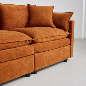 English Elm Stylish Modular L-Shaped Sectional Sofa With Ottoman - Cozy Chenille Upholstered Design For Living Rooms, Apartments, And Offices W1765S00087-GIGA