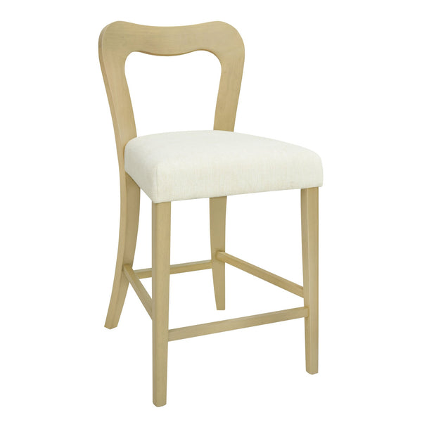 English Elm Christopher Knight Home® - Counter Stool with Curved Ergonomic Back, Solid Rubberwood Frame and Plush Upholstered Seat for Comfort Beige,Natural Ash N771P254008A