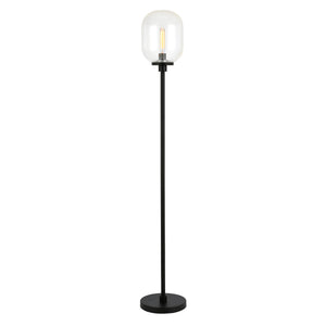 Homeroots 69" Black Novelty Floor Lamp With Clear Seeded Glass Globe Shade  Metal 523509