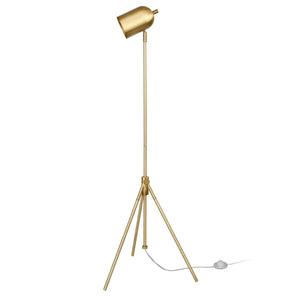 Homeroots 56" Brass Tripod Floor Lamp With Brass Dome Shade  Metal 523566