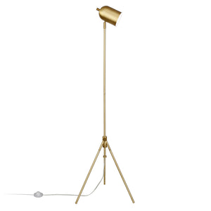 Homeroots 56" Brass Tripod Floor Lamp With Brass Dome Shade  Metal 523566