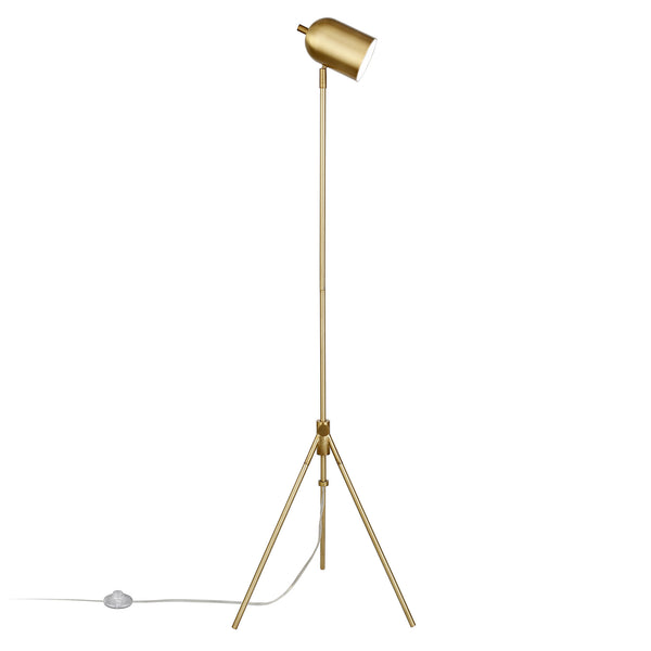 Homeroots 56" Brass Tripod Floor Lamp With Brass Dome Shade  Metal 523566