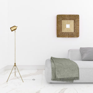 Homeroots 56" Brass Tripod Floor Lamp With Brass Dome Shade  Metal 523566