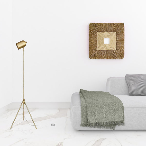 Homeroots 56" Brass Tripod Floor Lamp With Brass Dome Shade  Metal 523566