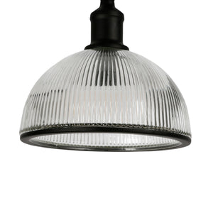 Homeroots 58" Black Swing Arm Floor Lamp With Clear Transparent Glass Dome Shade  Metal 523579