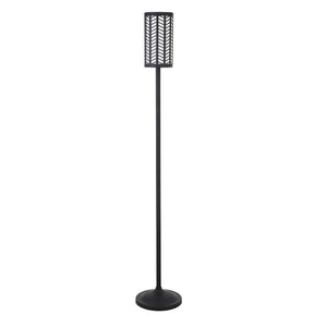 Homeroots 63" Black Torchiere Floor Lamp With Black Drum Shade  Metal 523590