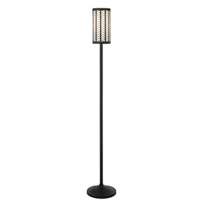 Homeroots 63" Black Torchiere Floor Lamp With Black Drum Shade  Metal 523590