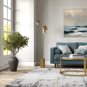 Homeroots 65" Brass Three Light Tree Floor Lamp With Brass Metal Cylinder Shade  Metal 523592