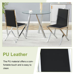 English Elm Table and Chair Set Oval Glass Top Gold Base with 8 Shell Pu Dining Chairs Black+Silver W1151S04767