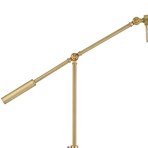 Homeroots 61" Brass Adjustable Swing Arm Floor Lamp With Gold Cone Shade  Metal 523596