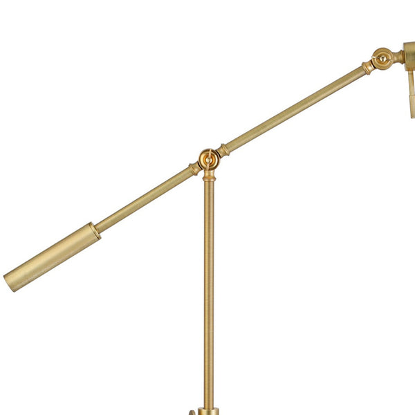 Homeroots 61" Brass Adjustable Swing Arm Floor Lamp With Gold Cone Shade  Metal 523596