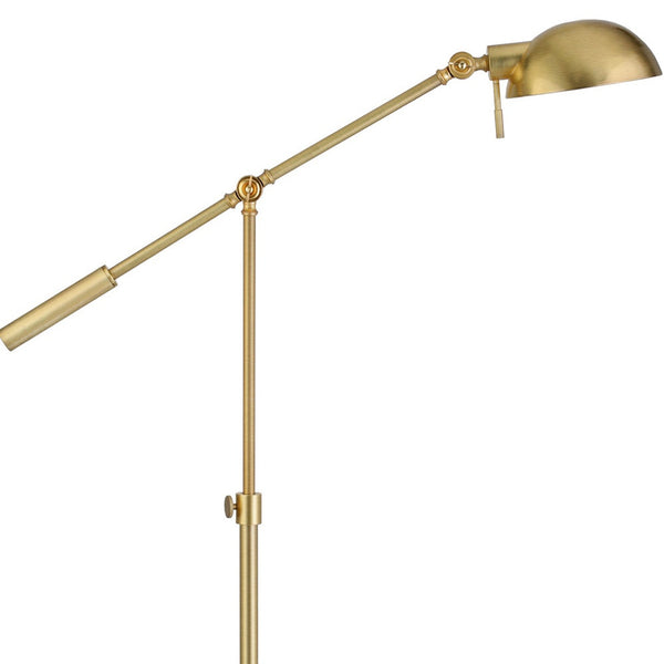 Homeroots 61" Brass Adjustable Swing Arm Floor Lamp With Gold Cone Shade  Metal 523596