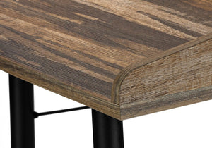 English Elm Computer Desk With Hutch – Modern Farmhouse Style, Brown Laminate Top & Black Metal Base, 48” Long B2710P219824