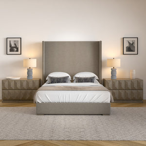 Homeroots 23" Gray Concrete Faceted Column Table Lamp With White Drum Shade   523608