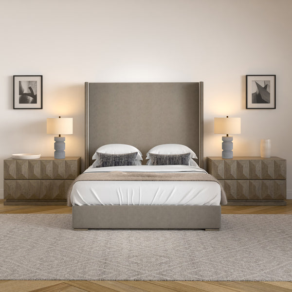 Homeroots 23" Gray Concrete Faceted Column Table Lamp With White Drum Shade   523608