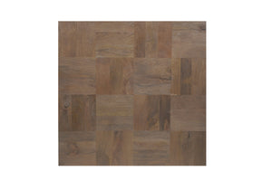 Homeroots 40" Dark Brown And Black Solid Wood Square Coffee Table   523617