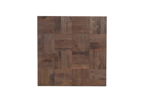 HomeRoots 40" Solid Wood Square Block Coffee Table – Rustic Two-Tone Design, Handcrafted Mango Wood, Unique Style 523617